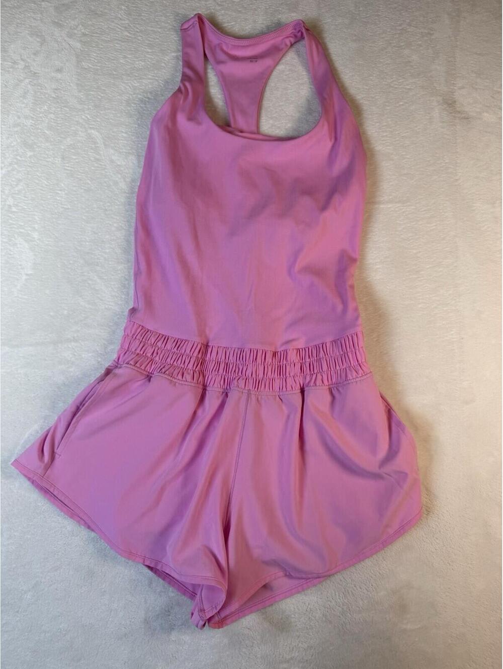 Offline by Aerie Womens Size XS/TP Real Me Hot Stuff Pink Romper Pickleball